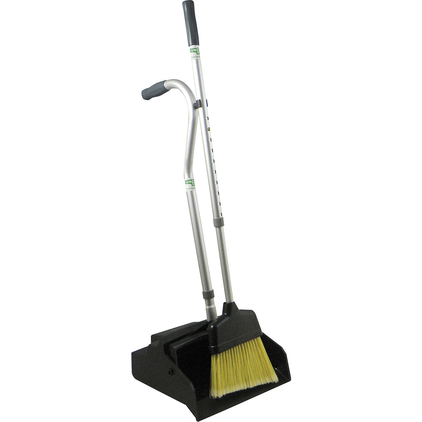 Sweeping set, shovel with broom, with telescopic handle, 920 - 1170 mm, silver / black.