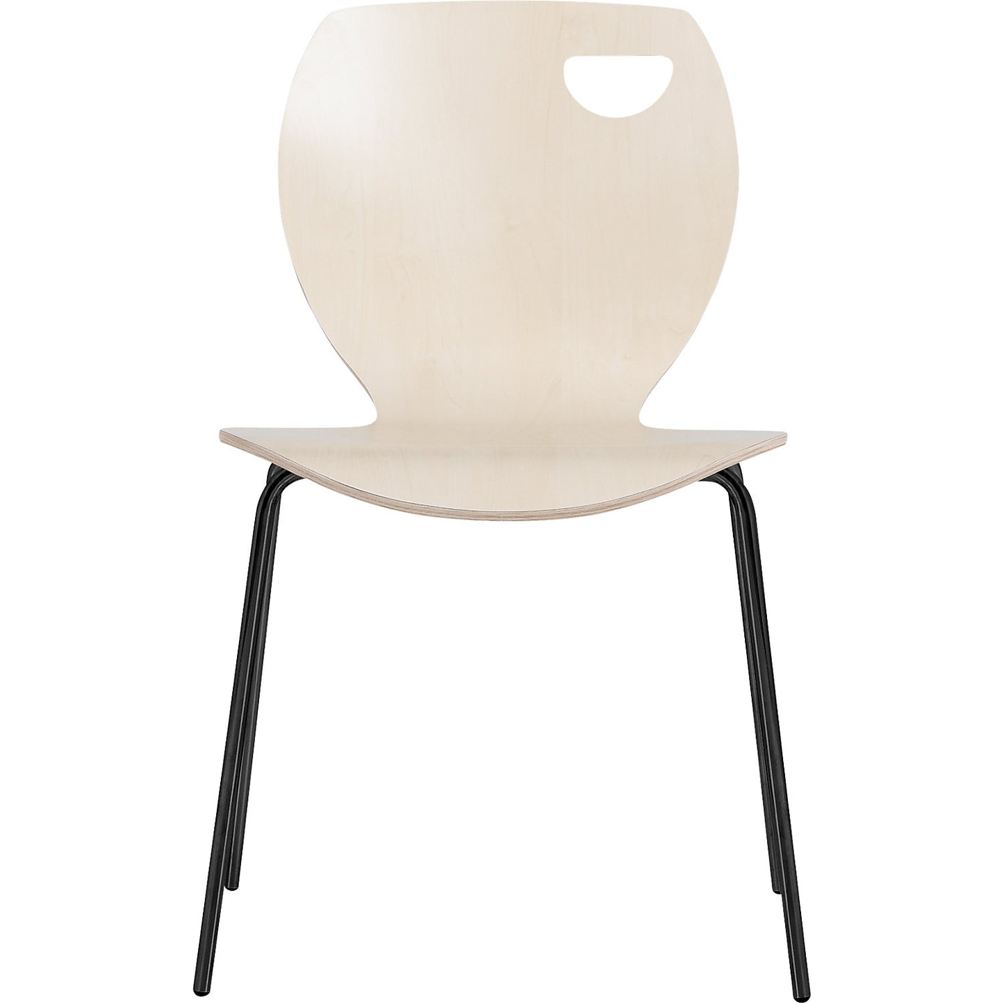 Laura stacking chair, stackable, pack of 4, birch/black.
