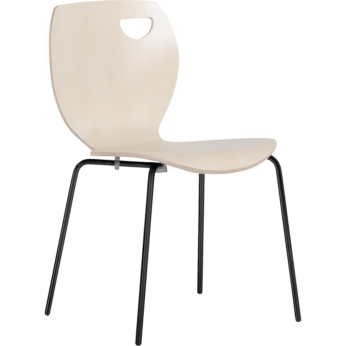 Laura stacking chair, stackable, pack of 4, birch/black.