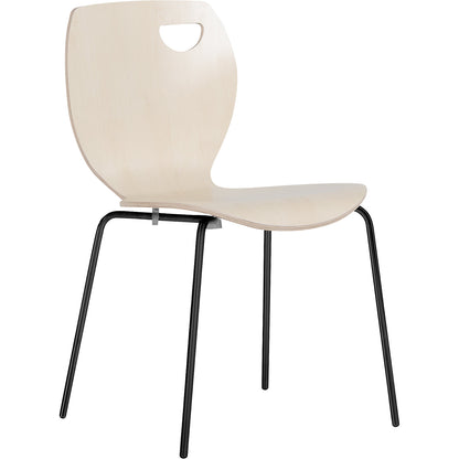 Laura stacking chair, stackable, pack of 4, birch/black.
