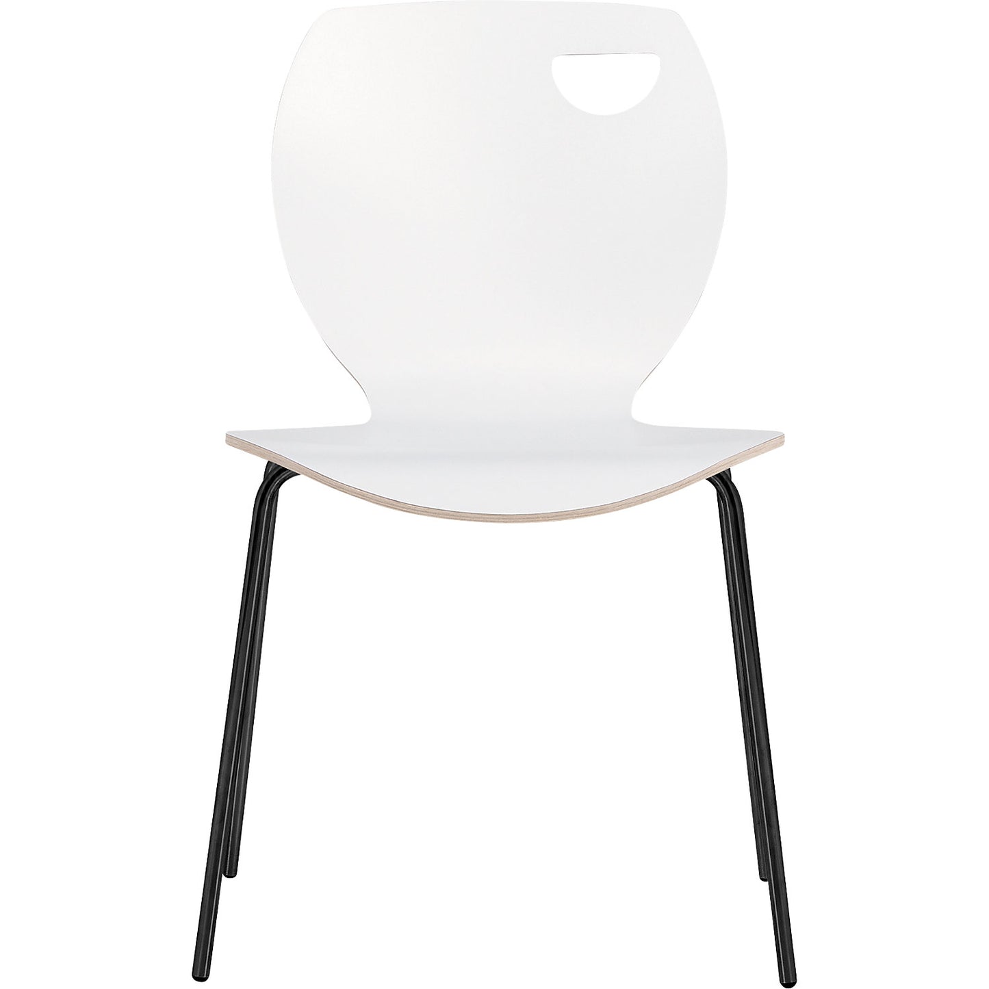 Laura stacking chair, stackable, pack of 4, white/black.
