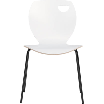 Laura stacking chair, stackable, pack of 4, white/black.