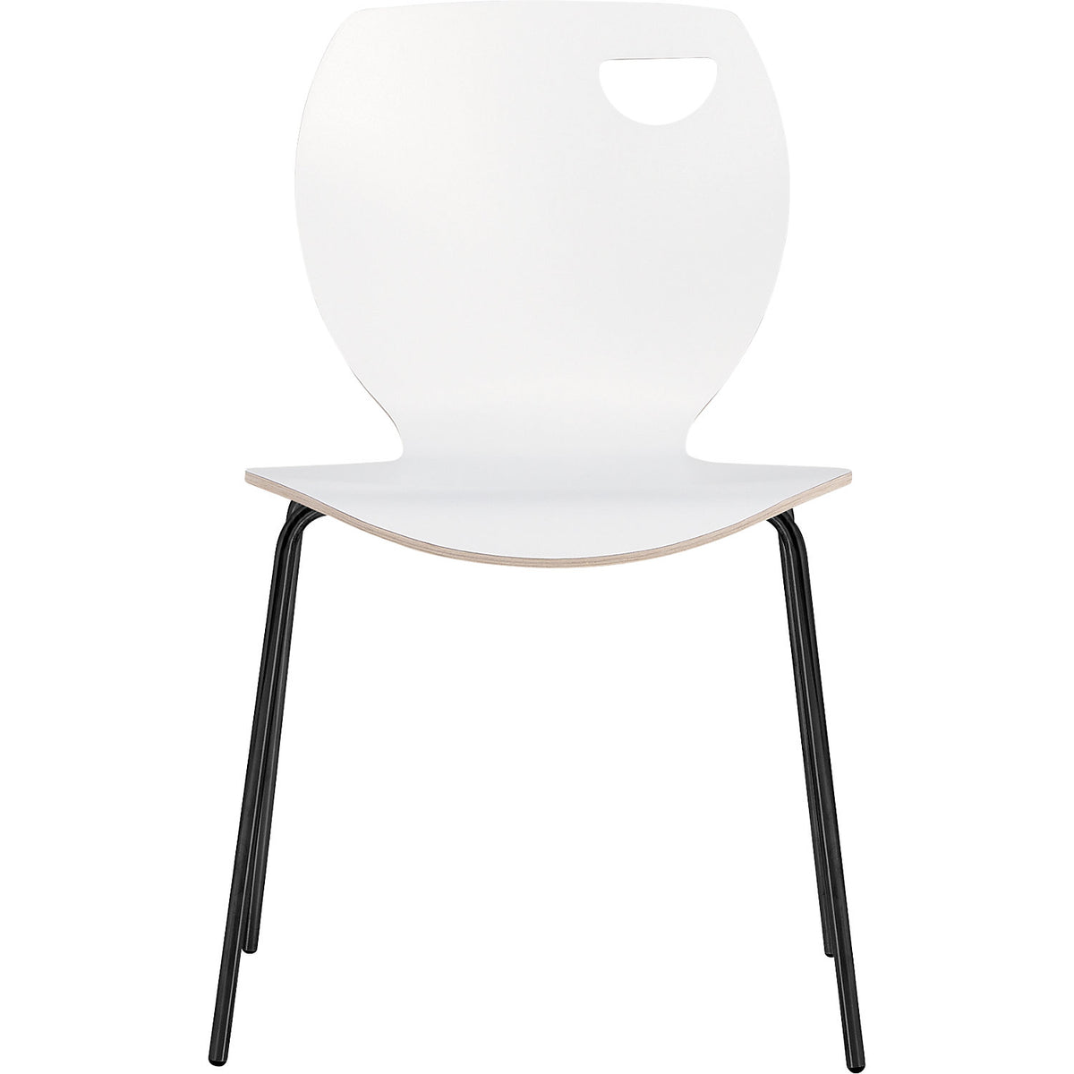 Laura stacking chair, stackable, pack of 4, white/black.
