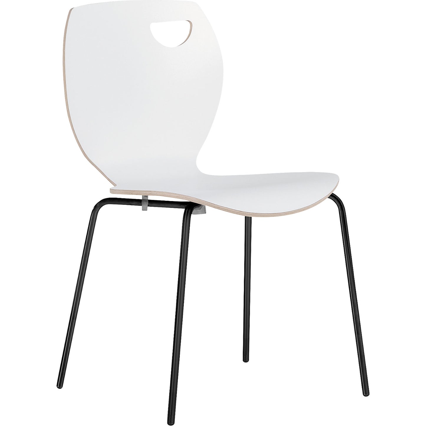 Laura stacking chair, stackable, pack of 4, white/black.