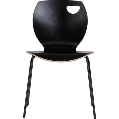 Laura stacking chair, stackable, pack of 4, black/black.