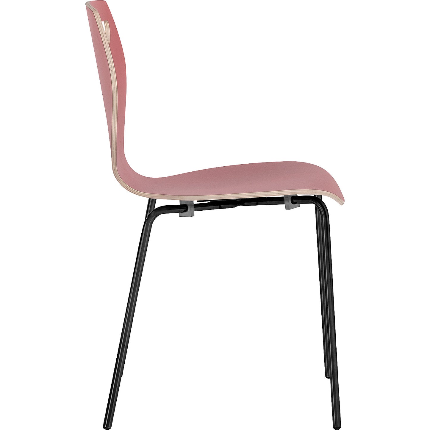 Laura stacking chair, stackable, pack of 4, red/black.