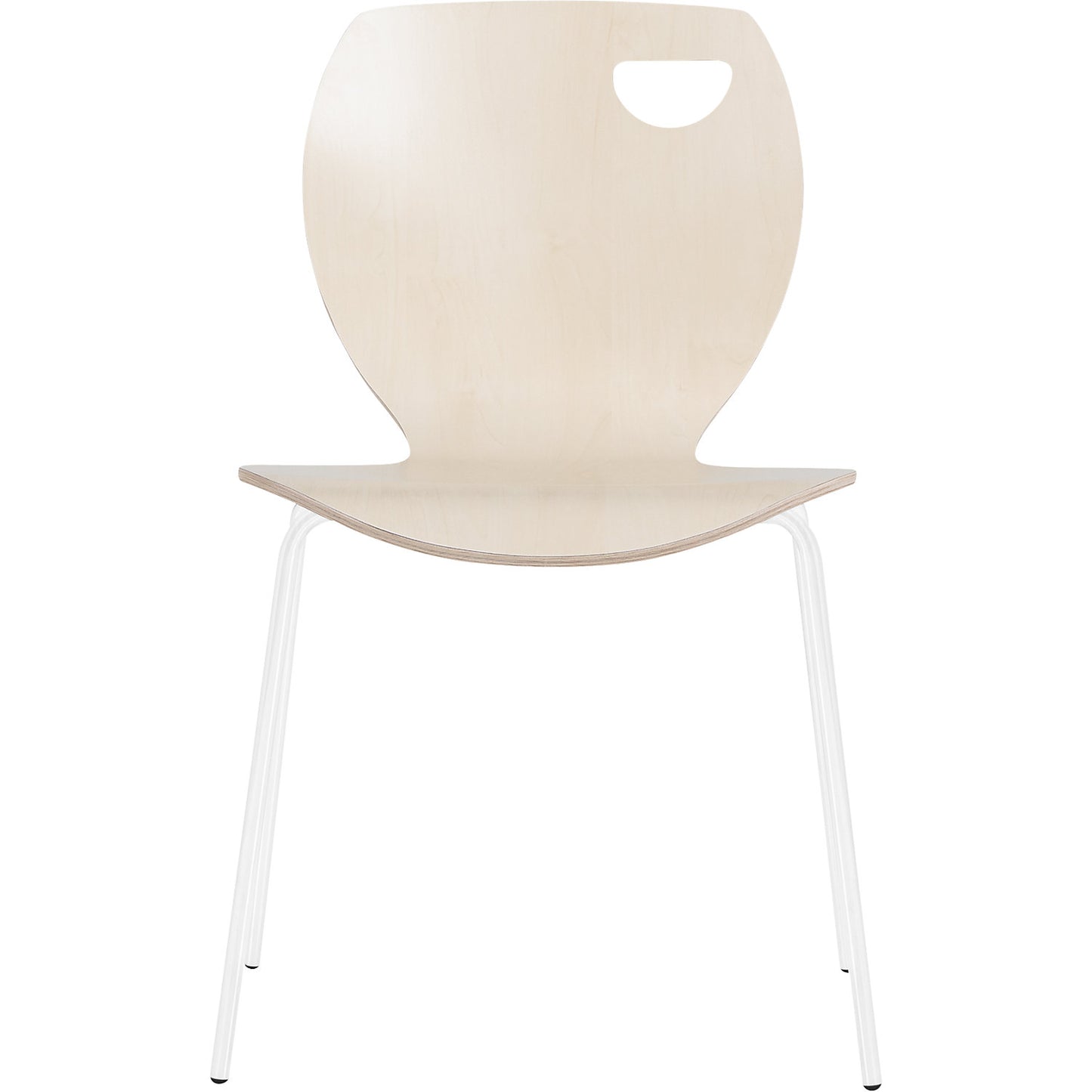 Laura stacking chair, stackable, pack of 4, birch/white.