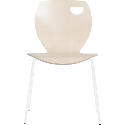 Laura stacking chair, stackable, pack of 4, birch/white.