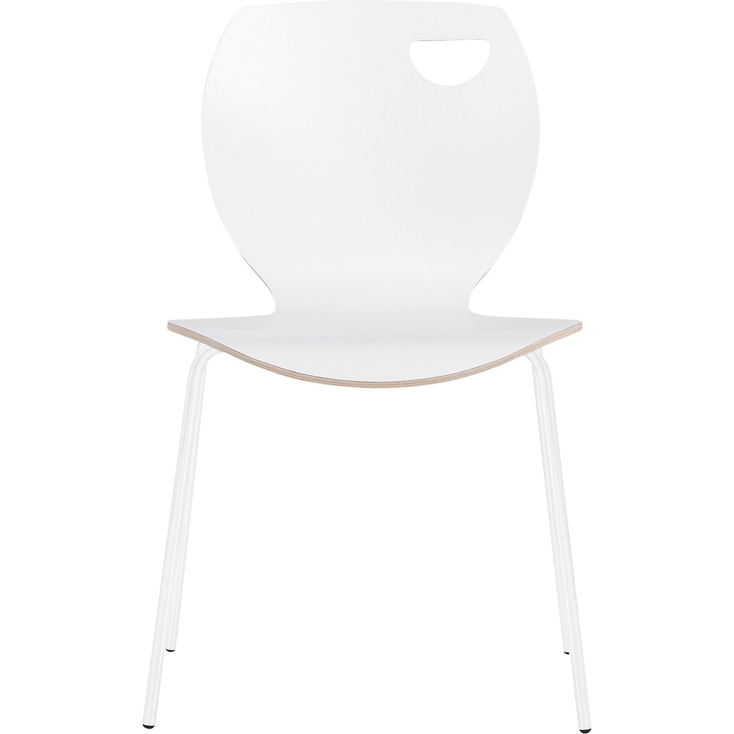 Laura stacking chair, stackable, pack of 4, white/white.