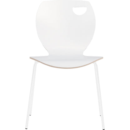 Laura stacking chair, stackable, pack of 4, white/white.