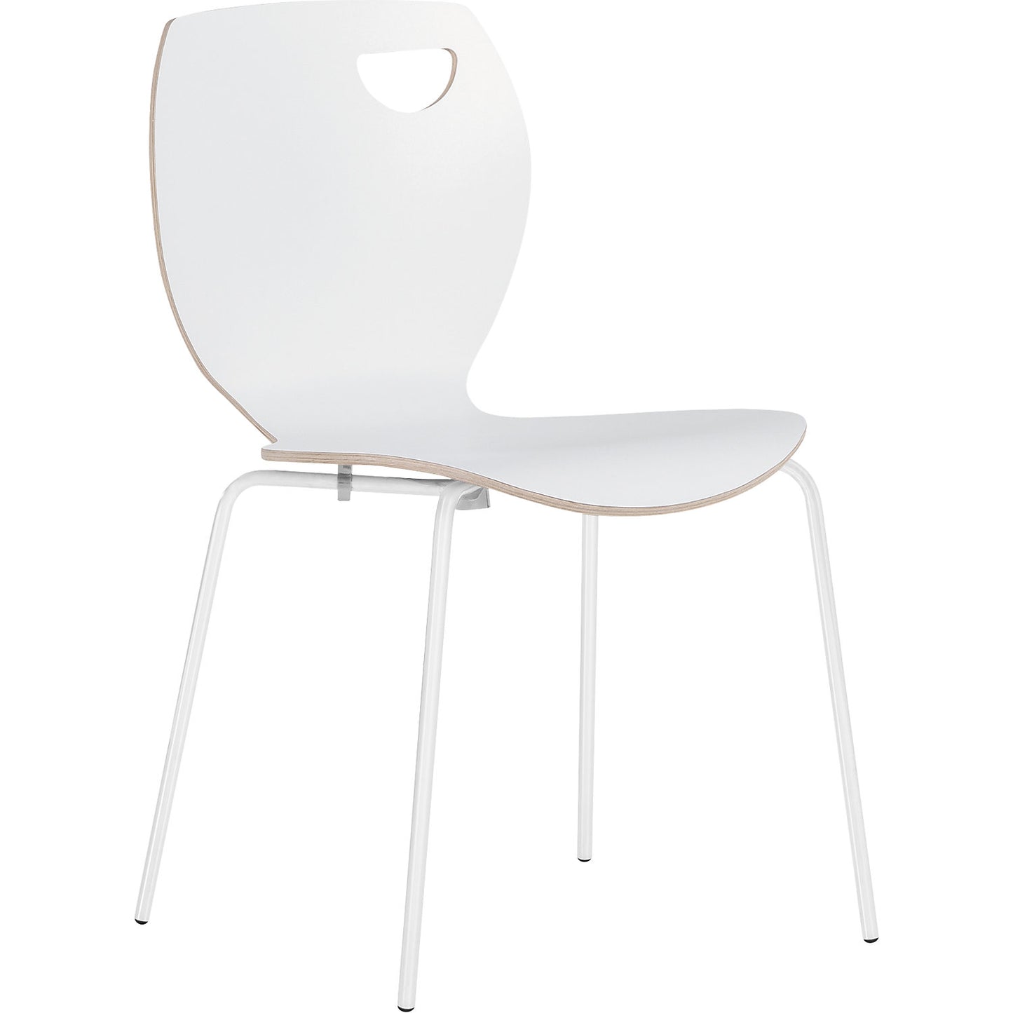 Laura stacking chair, stackable, pack of 4, white/white.