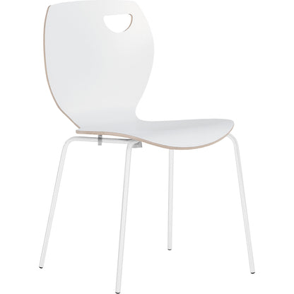 Laura stacking chair, stackable, pack of 4, white/white.