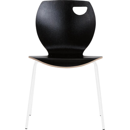 Laura stacking chair, stackable, pack of 4, black/white.