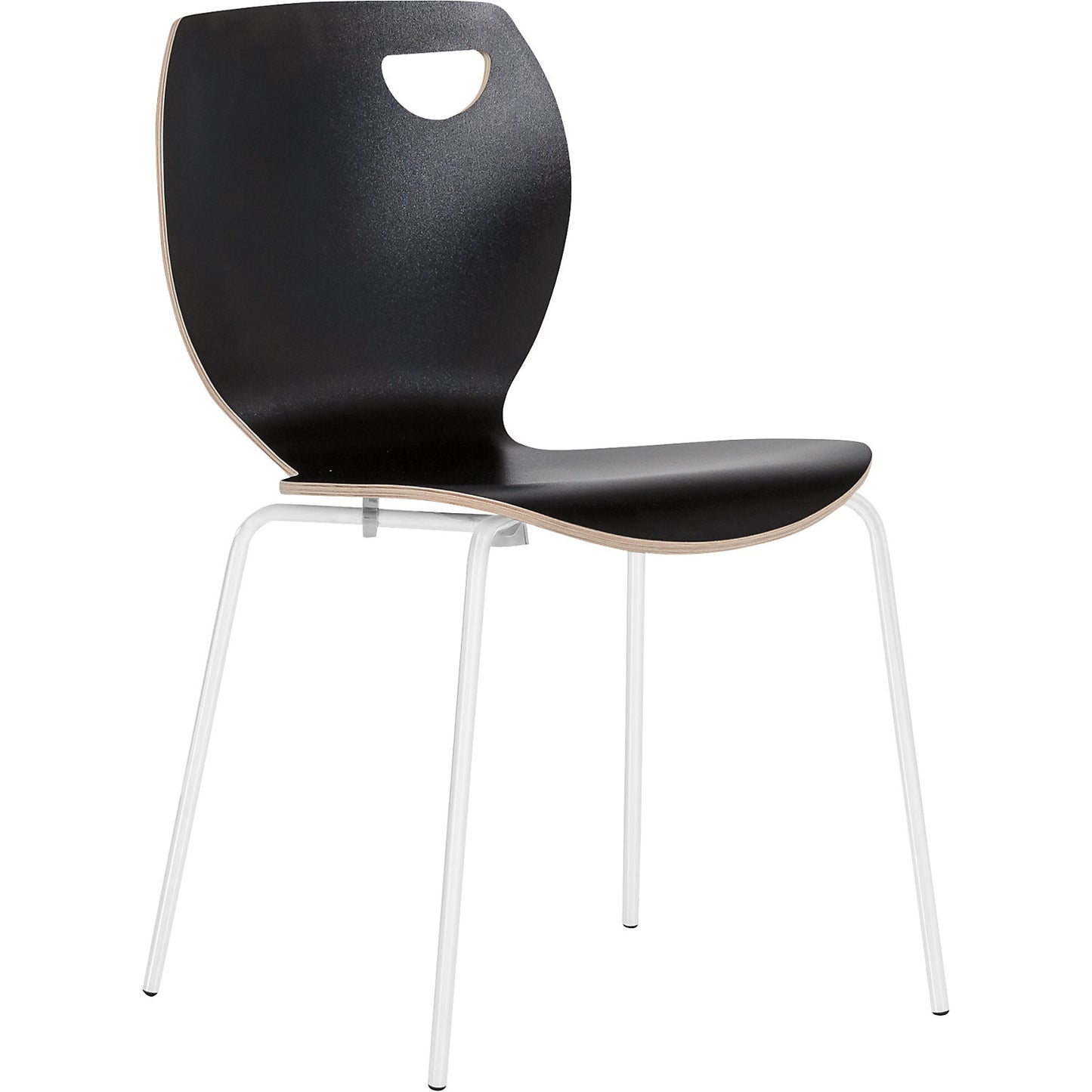 Laura stacking chair, stackable, pack of 4, black/white.