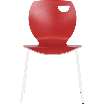 Laura stacking chair, stackable, pack of 4, red/white.