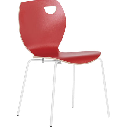 Laura stacking chair, stackable, pack of 4, red/white.