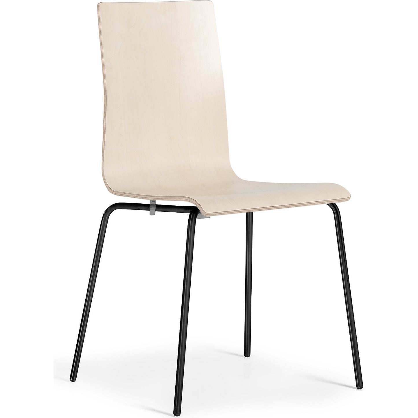 Alma stacking chair, stackable, pack of 4, birch/black.