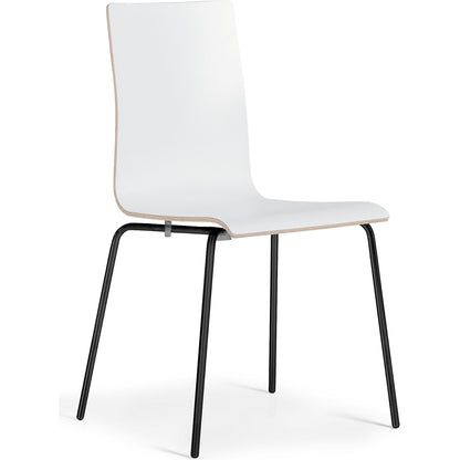 Alma stacking chair, stackable, pack of 4, white/black.