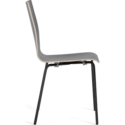 Alma stacking chair, stackable, pack of 4, black/black.