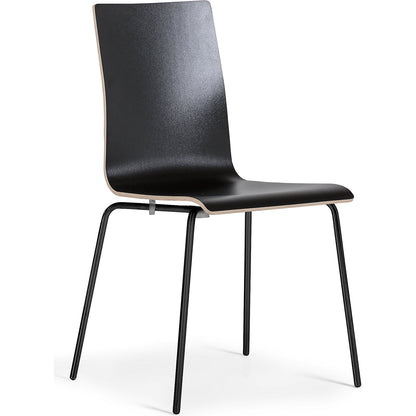 Alma stacking chair, stackable, pack of 4, black/black.