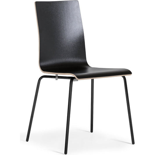 Alma stacking chair, stackable, pack of 4, black/black.