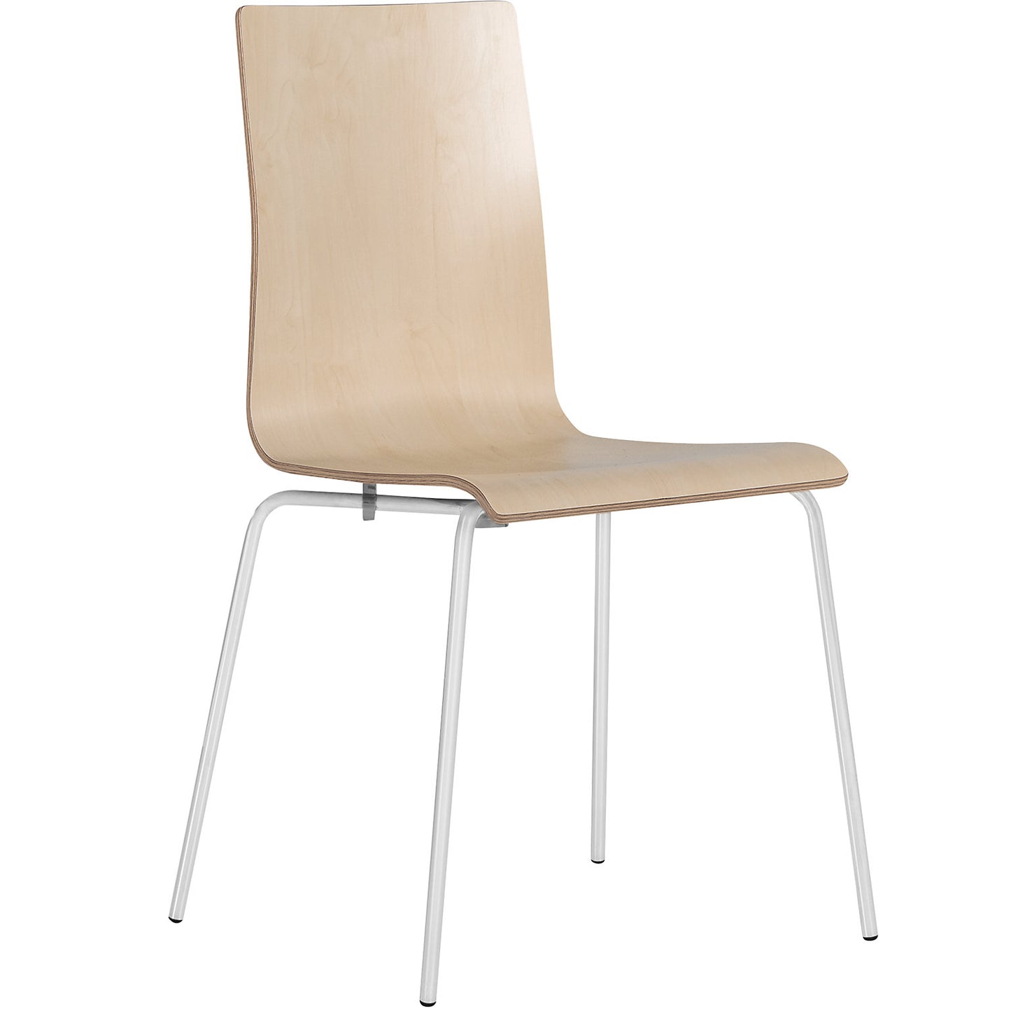 Alma stacking chair, stackable, pack of 4, birch/white.