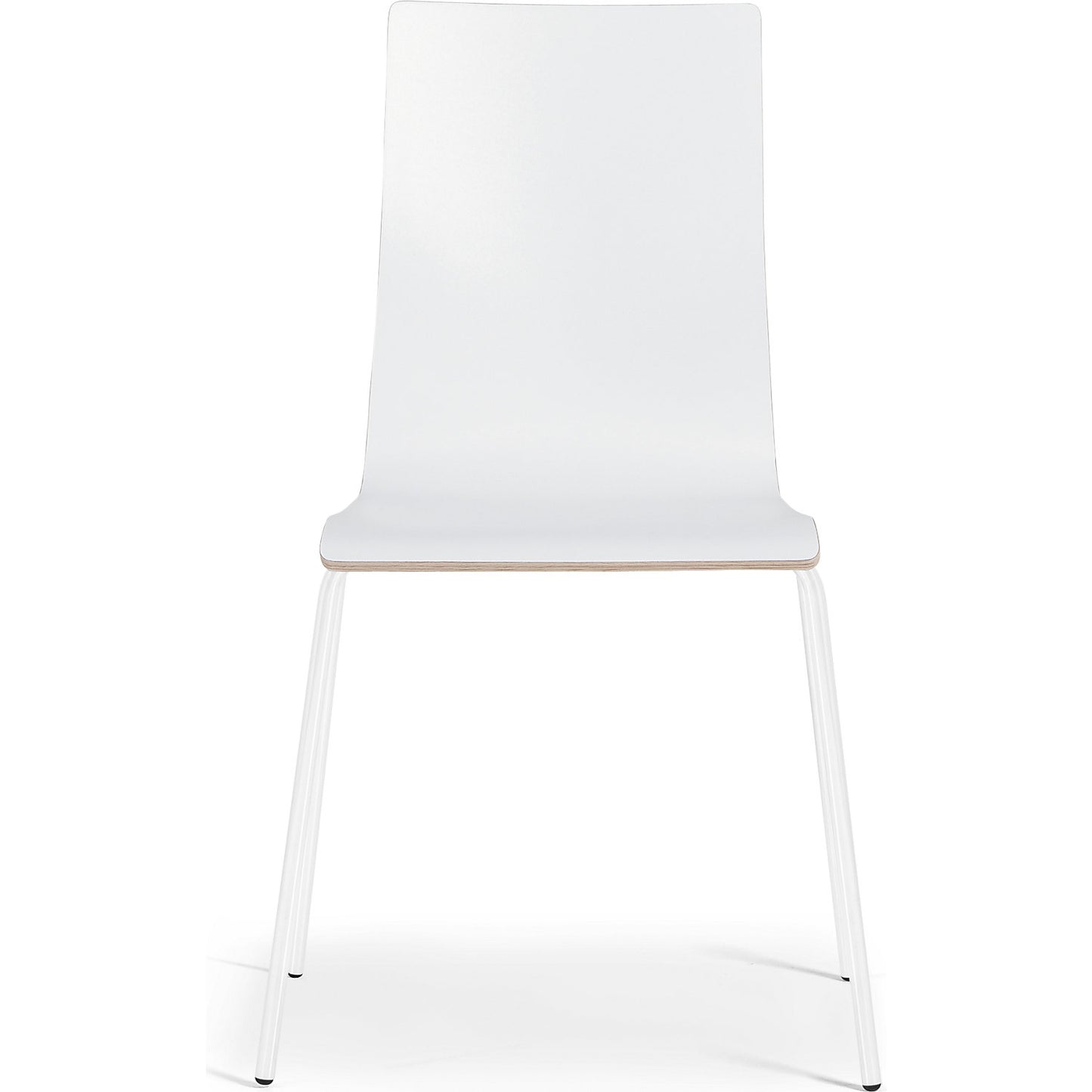 Alma stacking chair, stackable, pack of 4, white/white.
