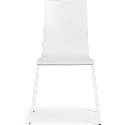 Alma stacking chair, stackable, pack of 4, white/white.
