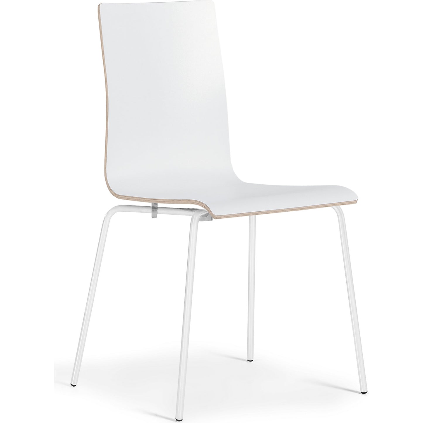 Alma stacking chair, stackable, pack of 4, white/white.