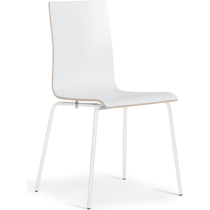 Alma stacking chair, stackable, pack of 4, white/white.