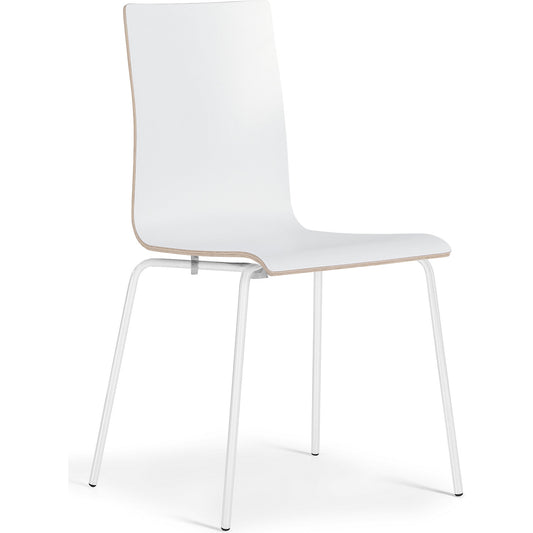 Alma stacking chair, stackable, pack of 4, white/white.