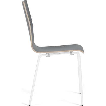 Alma stacking chair, stackable, pack of 4, black/white.