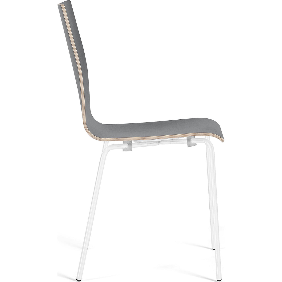Alma stacking chair, stackable, pack of 4, black/white.