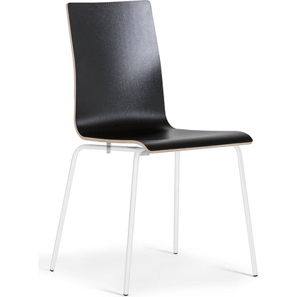 Alma stacking chair, stackable, pack of 4, black/white.