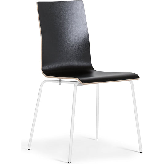Alma stacking chair, stackable, pack of 4, black/white.