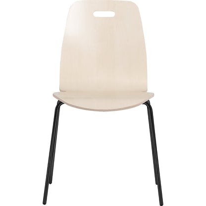 Alina stacking chair, stackable, pack of 4, birch/black.