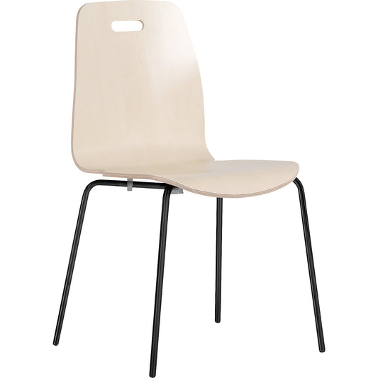 Alina stacking chair, stackable, pack of 4, birch/black.