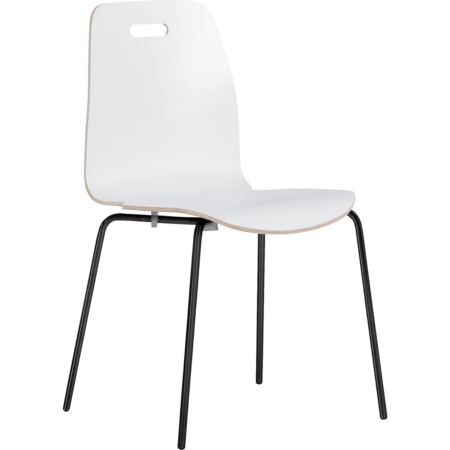 Alina stacking chair, stackable, pack of 4, white/black.