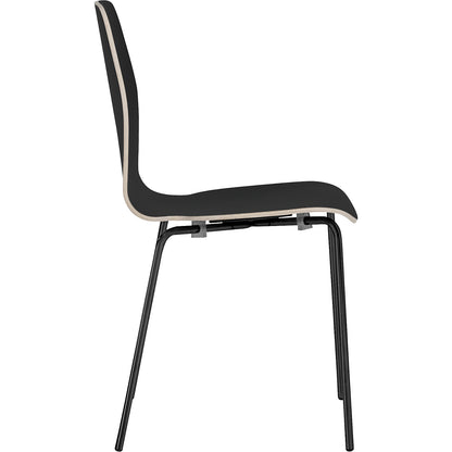 Alina stacking chair, stackable, pack of 4, black/black.