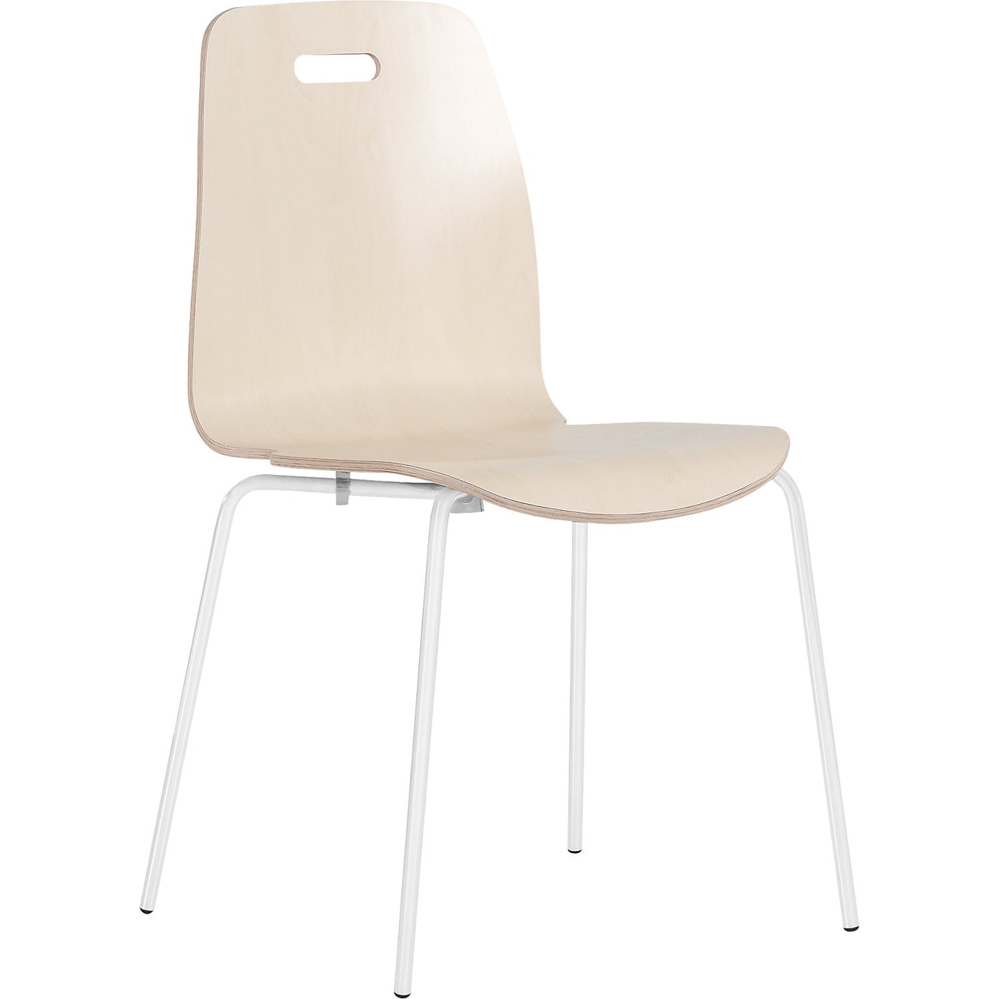 Alina stacking chair, stackable, pack of 4, birch/white.