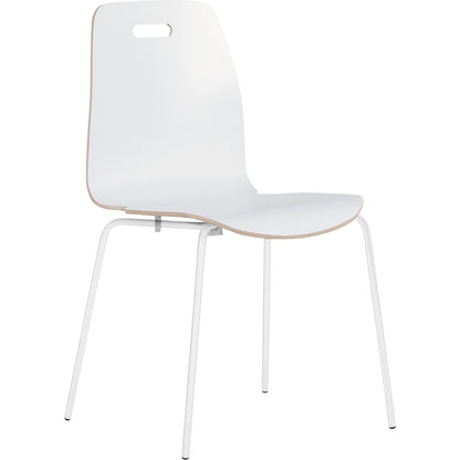 Alina stacking chair, stackable, pack of 4, white/white.