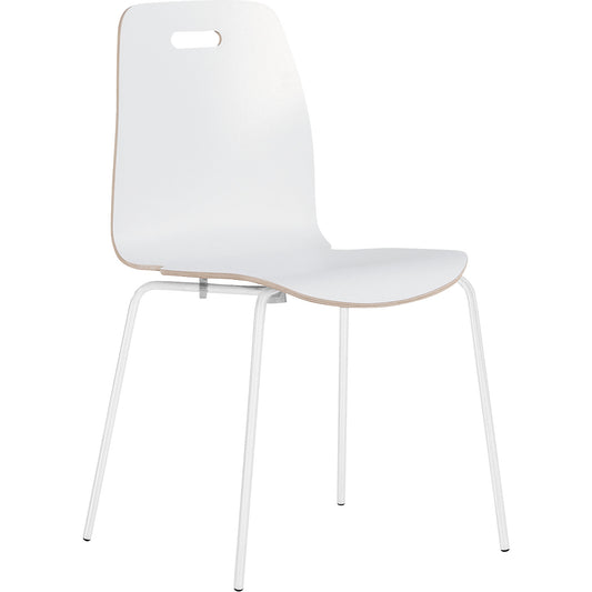 Alina stacking chair, stackable, pack of 4, white/white.