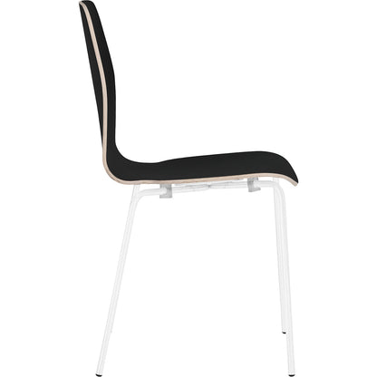 Alina stacking chair, stackable, pack of 4, black/white.