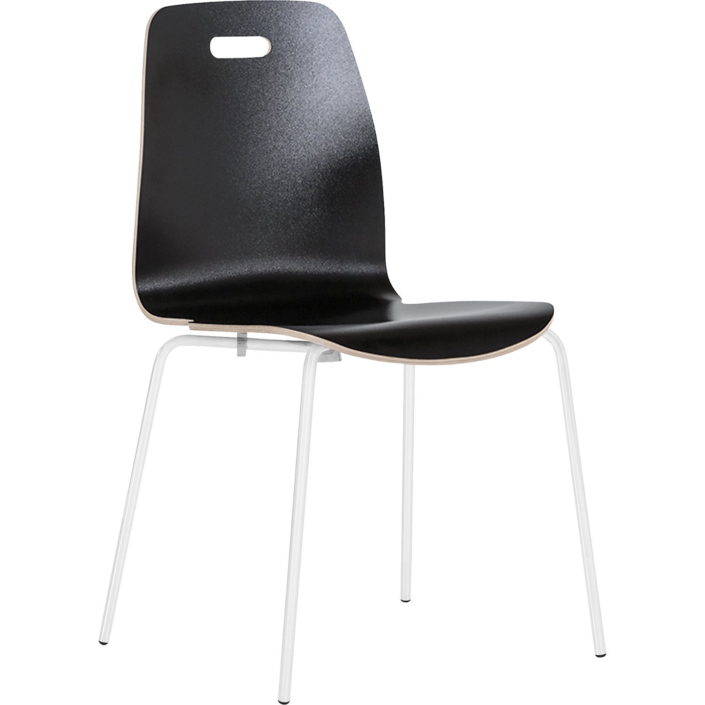 Alina stacking chair, stackable, pack of 4, black/white.