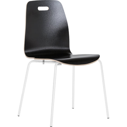 Alina stacking chair, stackable, pack of 4, black/white.