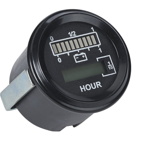 Battery charge indicator, 12 V, for electric stackers.