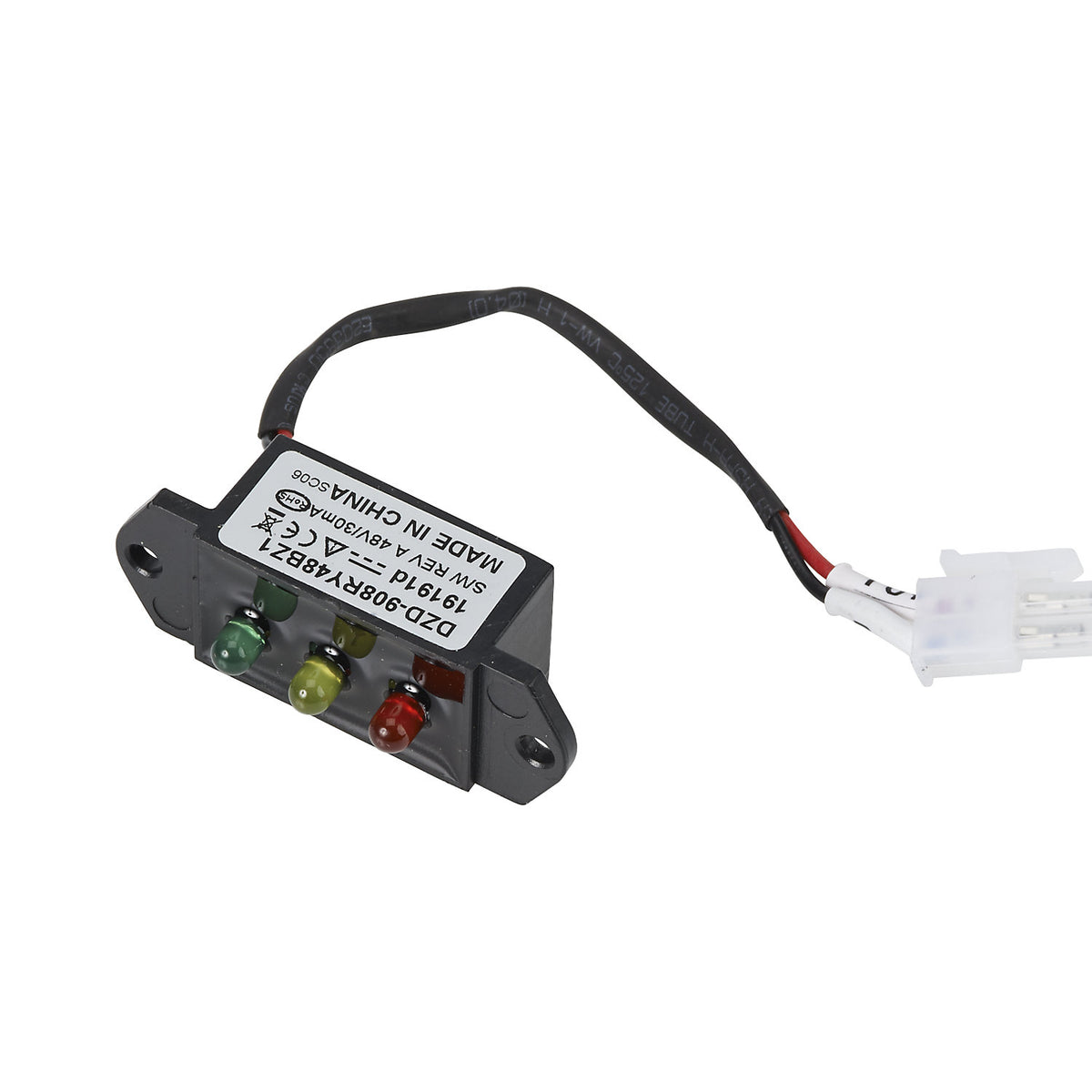 Charge level indicator, with plug, for electric pallet trucks.
