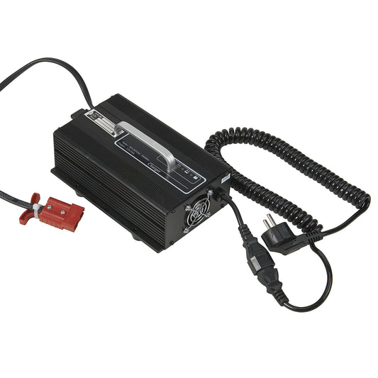 Battery charger, 12 V / 10 A, for electric stackers.