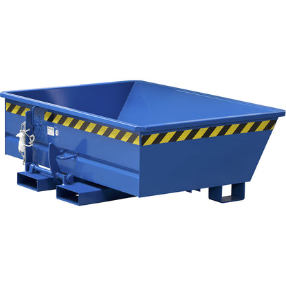 Mini tipping skip, low overall height, capacity 0.15 m³, gentian blue.