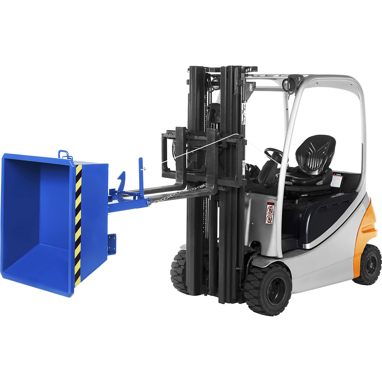 Mini tipping skip, low overall height, capacity 0.15 m³, gentian blue.